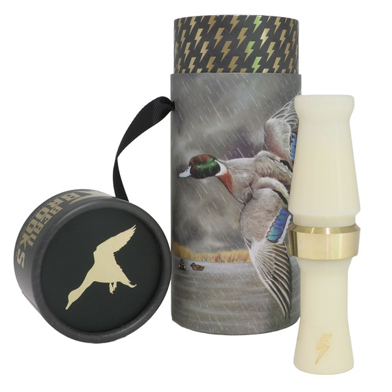Package and Call Image of the Power Calls Beau Brooks Signature Hybrid Duck Call.