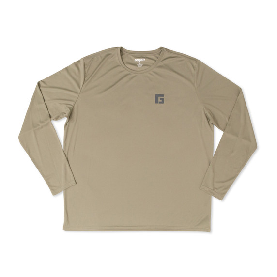Front folded Image of Rogers Sunrise Scene Management Long Sleeve Tee.
