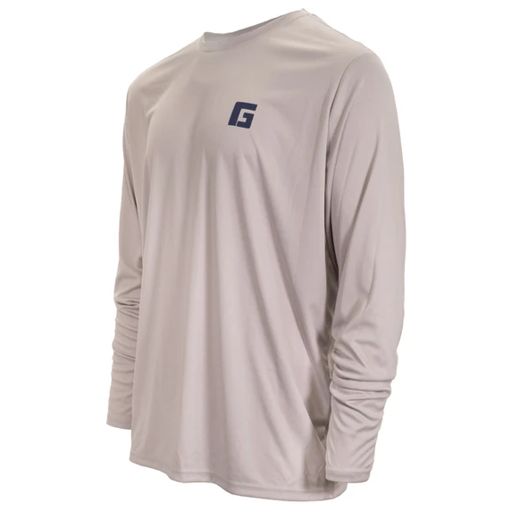 Tilted Image of American Flag Moisture Management Long Sleeve Tee.