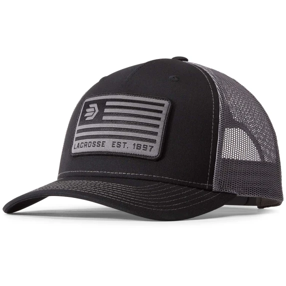 Front image of LaCrosse Banner Trucker Hat.