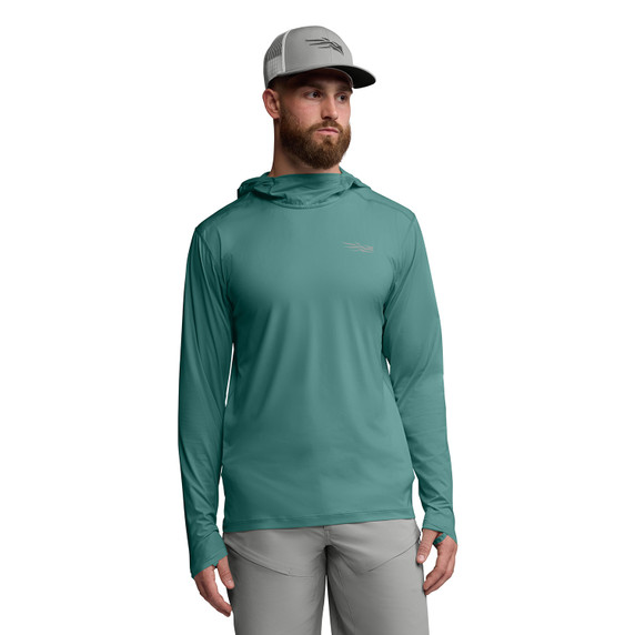 Front Model Image of the Sitka Guard Sun Hoodie.