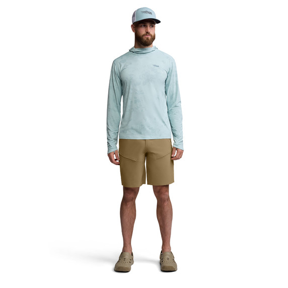 Front Model Image of the Sitka Riptide 10" Shorts.