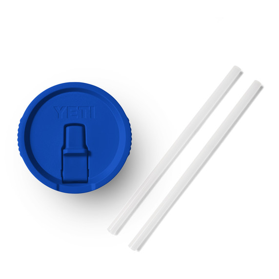 Image of the Yeti Rambler Large Travel Straw Mug Lid in Royal Blue