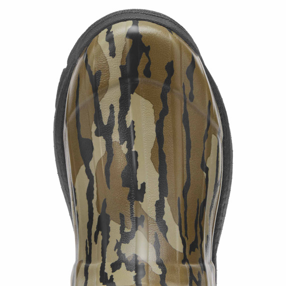 Toe Image of the Lacrosse Women's Burly Aero 15" Rubber Boots in Mossy Oak Original Bottomland.