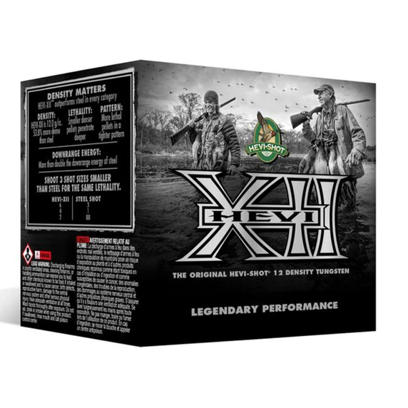 Box image of Hevishot 12 Gauge 2 3/4" 1 1/8oz 1450 FPS Hevi-XII Tungsten Waterfowl Load.