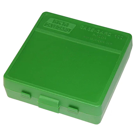 Image of the Case Gard P-100-45 100 Round Flip Top Pistol Ammo Box in Green