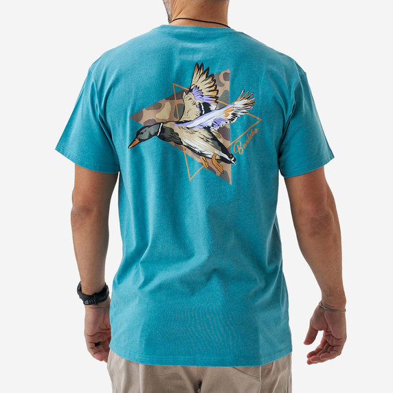 Image of the Burlebo Pintail Triangle Duck Short Sleeve Tee in Cyan