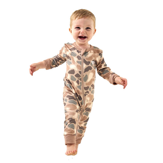 Image of the Burlebo Baby Zip Up in Pintail Camo.