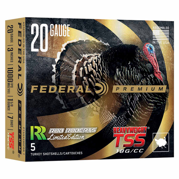 Box image of Federal 20 Gauge 3" 1 5/8oz 1000FPS Rob Roberts Special Edition Heavyweight TSS Turkey Loads.