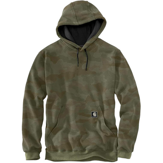 Image of the Carhartt Marquette Camo Sweatshirt in Army Green Heather