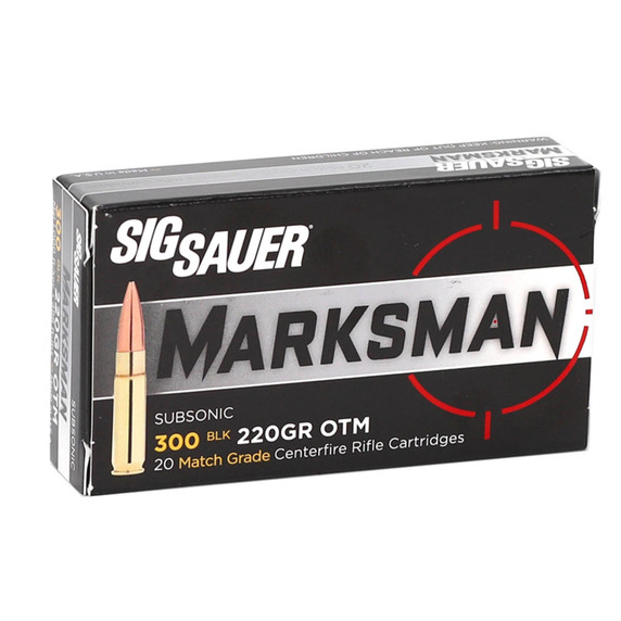 Image of the Sig Sauer 300 Blackout 220 Grain Open Tip Match box.