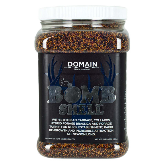 Container Image of the Domain Outdoor Bombshell Food Plot Seed.