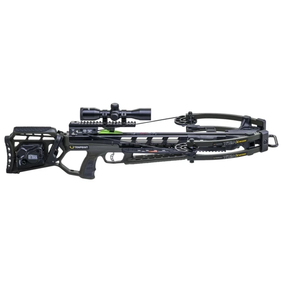 Side Image of the TenPoint TitanX De-Cock Crossbow with Pro-View 400 Lighted Scope.