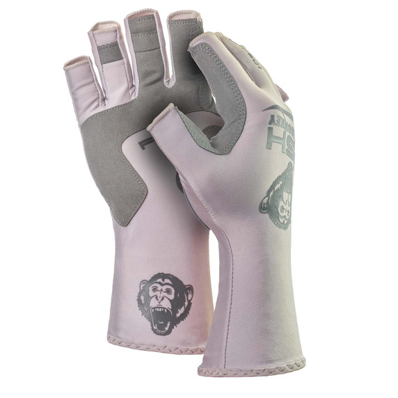 Image of the Fish Monkey Half-Finger Guide Sun Protection Fishing Glove in Light Grey