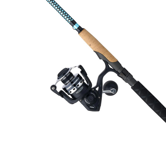 Flipped tilted image of the Ugly Stik Carbon Inshore Pursuit IV Spinning Combo.