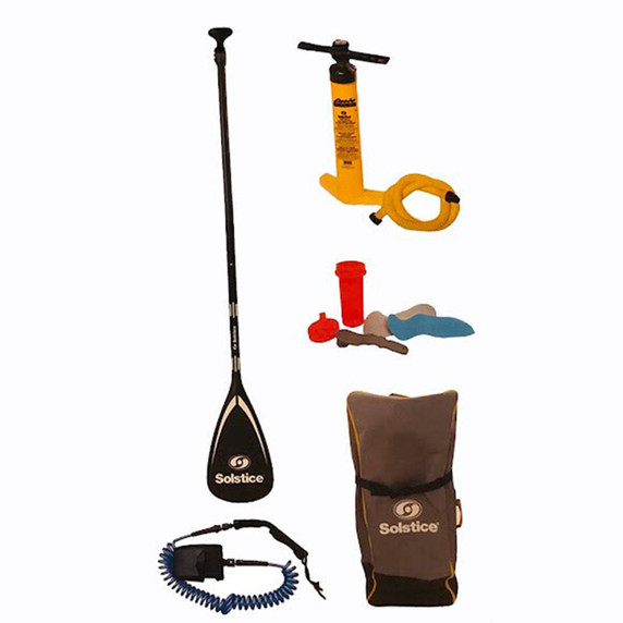 Accessories image of the Swimline 11' Solstice Touring Inflatable Stand-Up Paddleboard Kit.