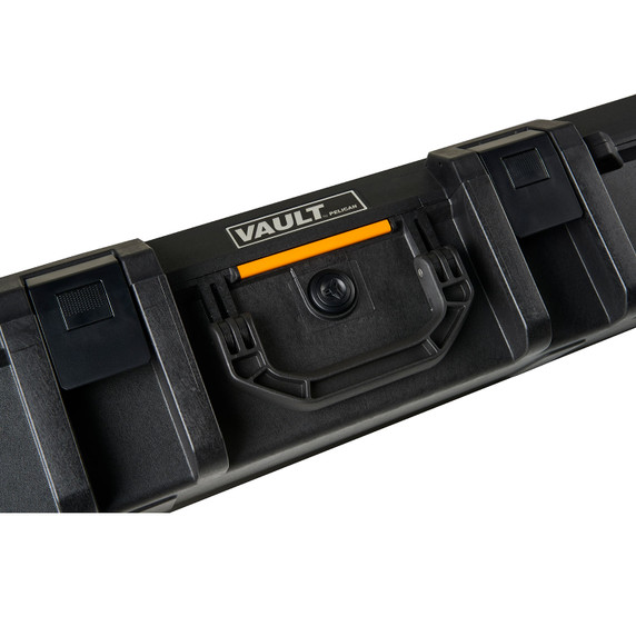 Lock and Handle Image of the Pelican Vault V730 Bow Case.