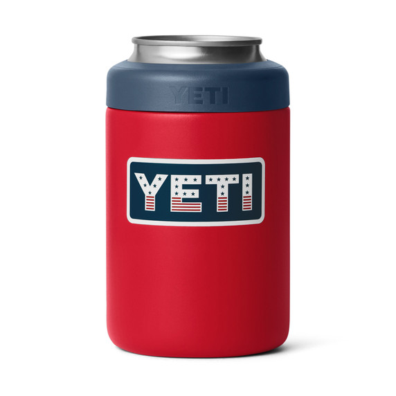 Image of the Yeti Rambler 12 oz. Colster 2.0 with Colored-Matched Gasket in Rescue Red/Navy/Badge