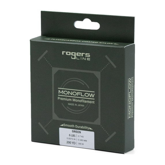 Other titled side box image of the  Rogers Monoflow Premium Monofilament.