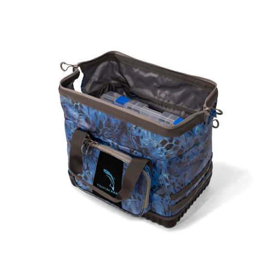 Tilted image of the FishTacker Superdry Tackle Bag.