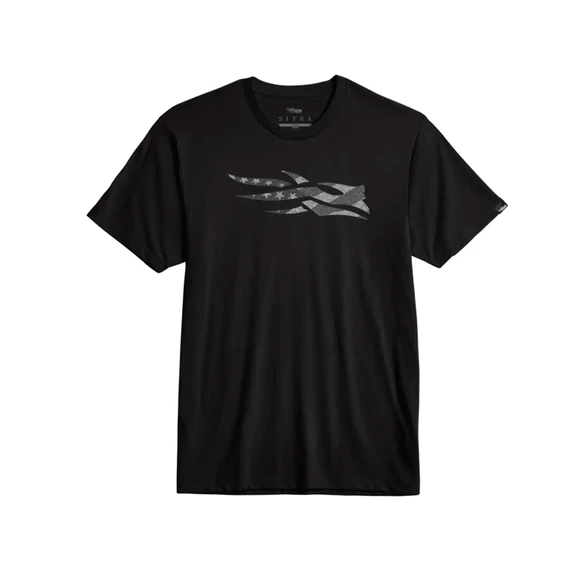 Image of the Sitka Icon Flag Tee II in Sitka Black
