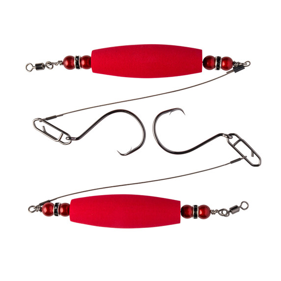 Image of the Whisker Seeker Catfish Rig Floats WST-Rattlers in Red