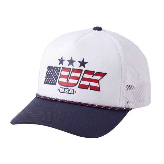 Image of the Huk United 110 Foam Trucker Hat in White