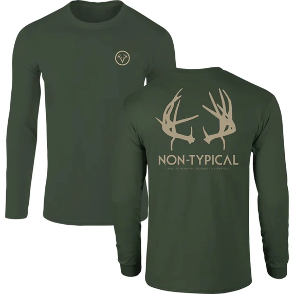 Image of the Drake Non-Typical Drop Tine Long Sleeve T-Shirt in Douglas Fir