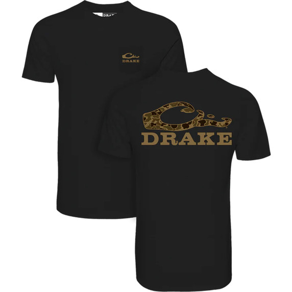 Image of the Drake Stacked Logo Old School T-Shirt in Black