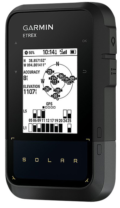 Waypoints Image of the eTrex Solar-Powered GPS Handheld Navigator.