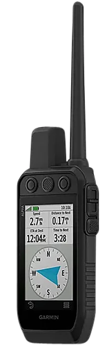 Angled Image of the Garmin Alpha 300 Handheld Dog Tracker and Trainer.