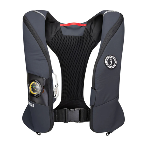 Front image of the Mustang Elite 120 Coastal Inflatable PFD