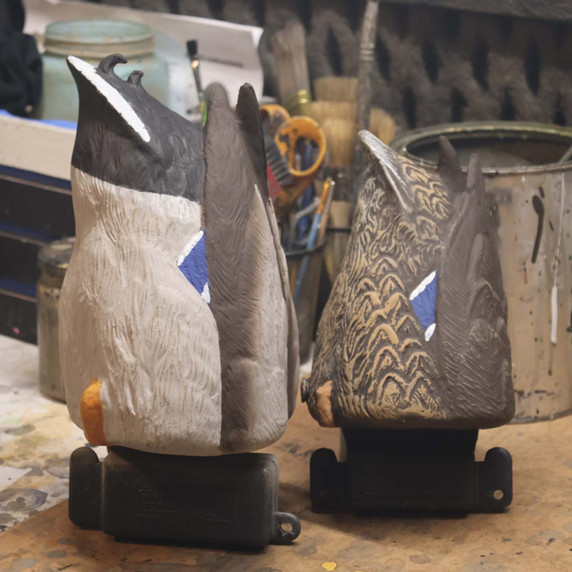 Pair Image of the G&H Decoys Premier Series Mallard Duck Butt Feeder Decoys.