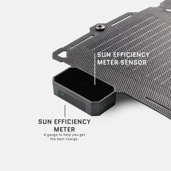 Sun Efficiency Image of the Spectre 8W Solar Panel.