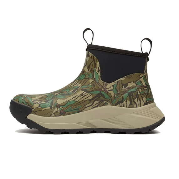 Side image of the Muck Boots Outmax 6" Ankle Boot in Mossy Oak Green Leaf.