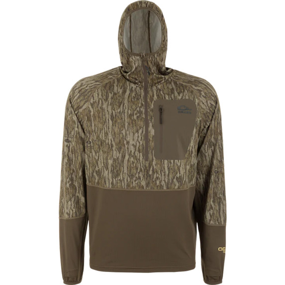 Image of the Drake BMF EST Offset 1.0 1/2 Zip Hoodie in Mossy Oak Bottomland