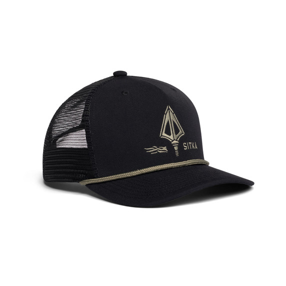 Image of the Sitka Broadhead Retro 5 Panel Trucker in Sitka Black.