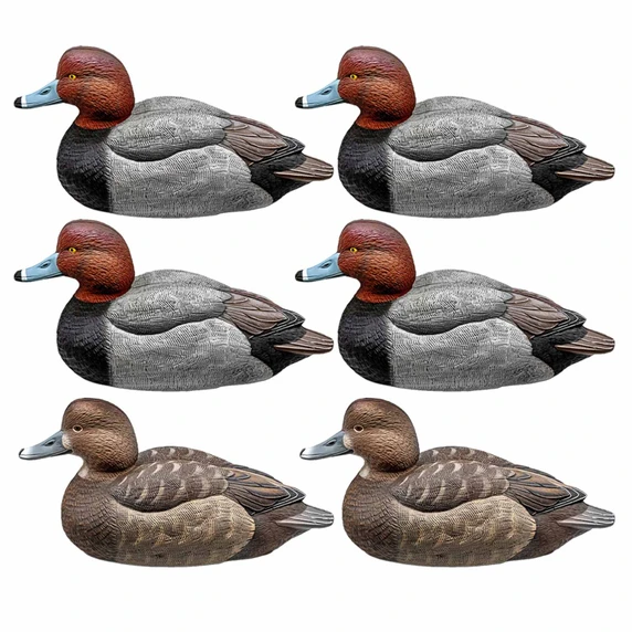 Six Pack Image of the Rig'Em Right Mainline Series Redhead Duck Decoys.