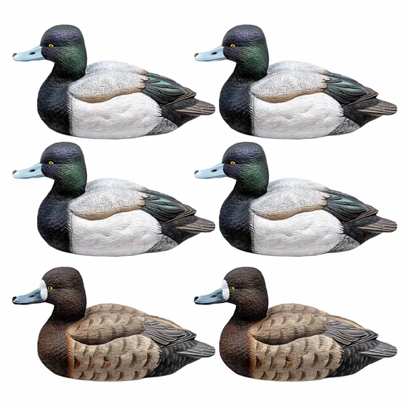 Six Pack Image of the Rig'Em Right Mainline Series Bluebill Duck Decoys.