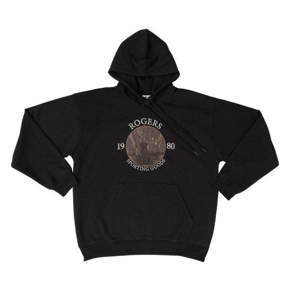 Front image of the Rogers Timber Lab Badge Hoodie.