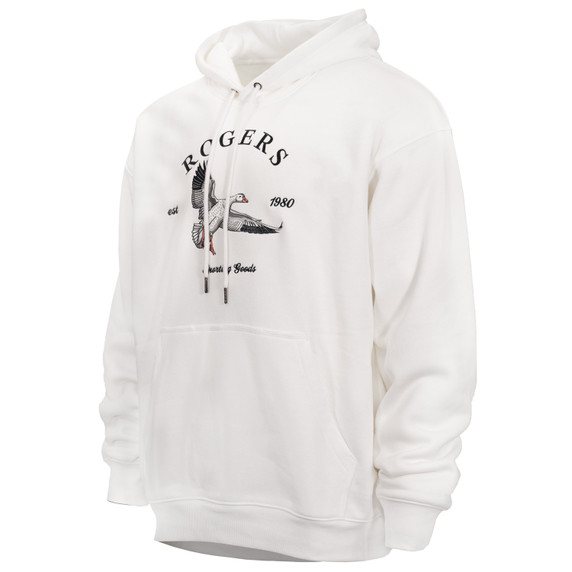 Tilted image of the Rogers Vintage Snow Goose Hoodie.