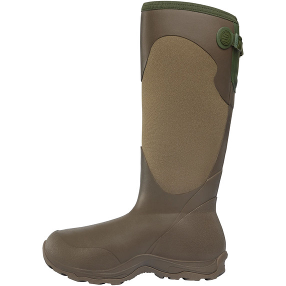 Side Image of the LaCrosse Women's Alpha Agility 15" Brown/Green 1200G.