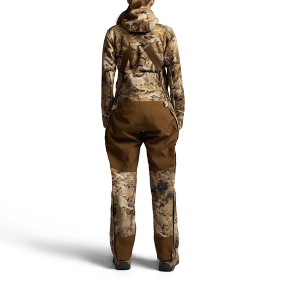 Back image of the Sitka Women's Hudson Bib in Optifade Marsh.