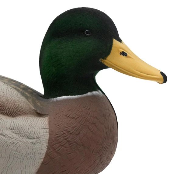 Close up drake head image of the Final Approach HD Mallard Floaters With Flocked Drake Heads.