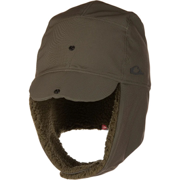 Image of the Drake BMF Bomber Hat with Primaloft in Green Timber