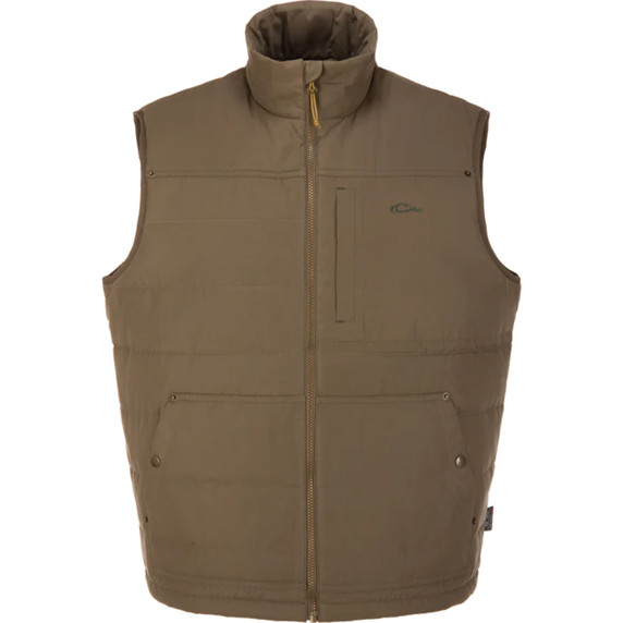 Image of the Drake Delta Featherless Down Vest in Crocodile Brown