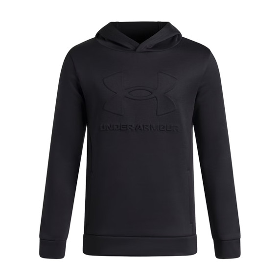 Image of the Under Armour Boys' Armour Fleece Embossed Hoodie in Black