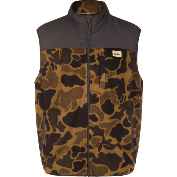 Image of the Drake Camp Fleece Vest in Old School Sport