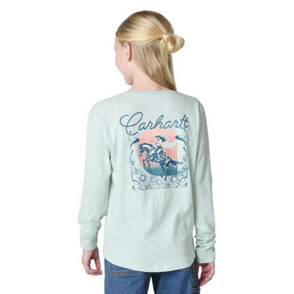 Back Image of the Carhartt Girls' Long-Sleeve Rodeo T-Shirt.