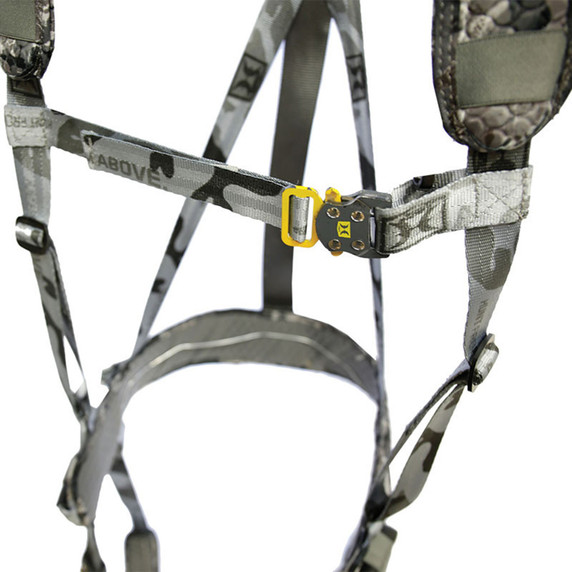 Buckle and strap image of the Hawk Elevate Lite Harness.
